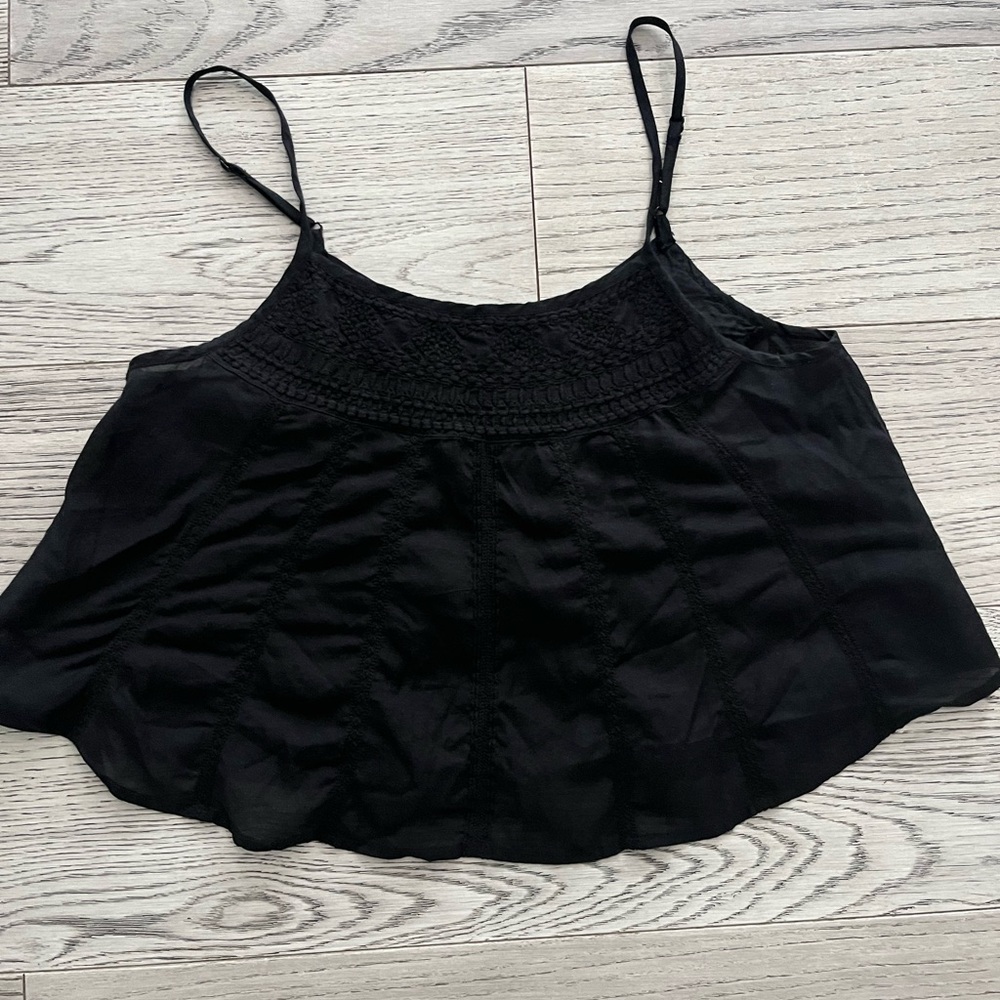 TNA Black Lace Detail Tank Top